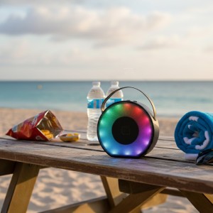 Parlante Circular Con Luz Negro