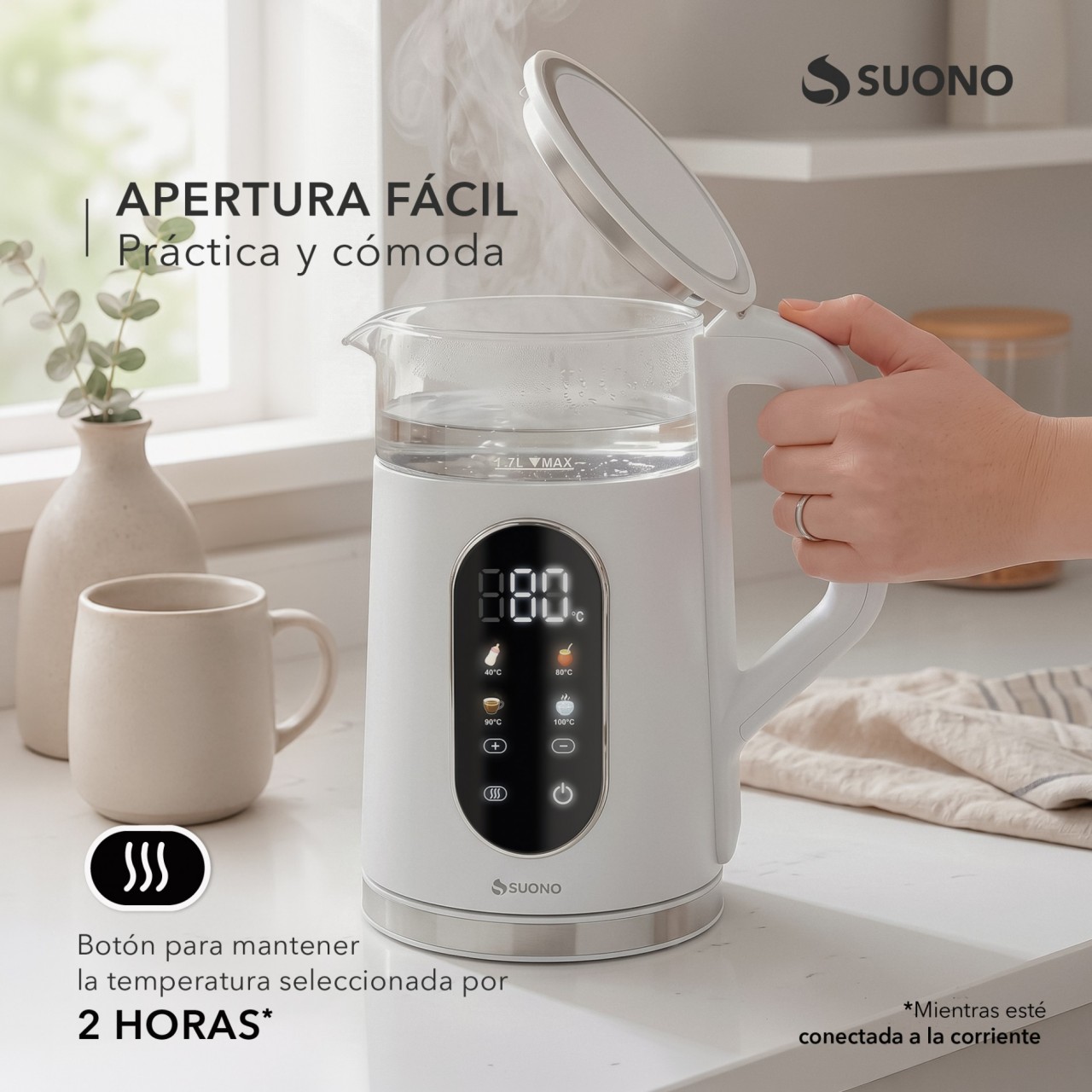 Pava Con Pantalla Digital BLANCO