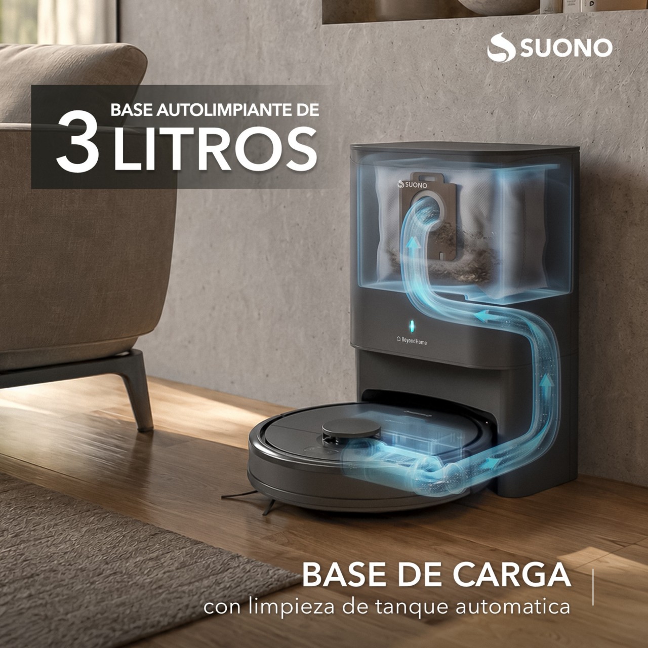 Aspiradora Robot Láser Base Autolimpiante Negro