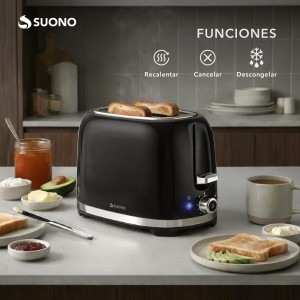 Tostadora Retro 2 Panes 850W Negro