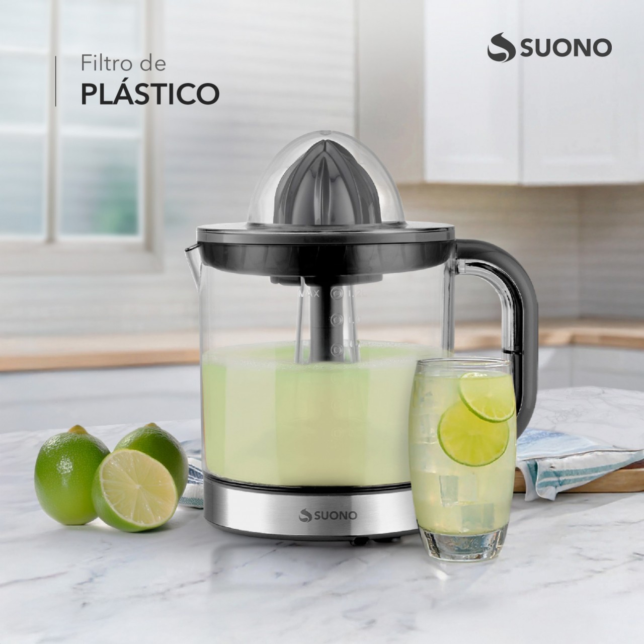 Exprimidor Eléctrico Suono 1.2L 40W Acero