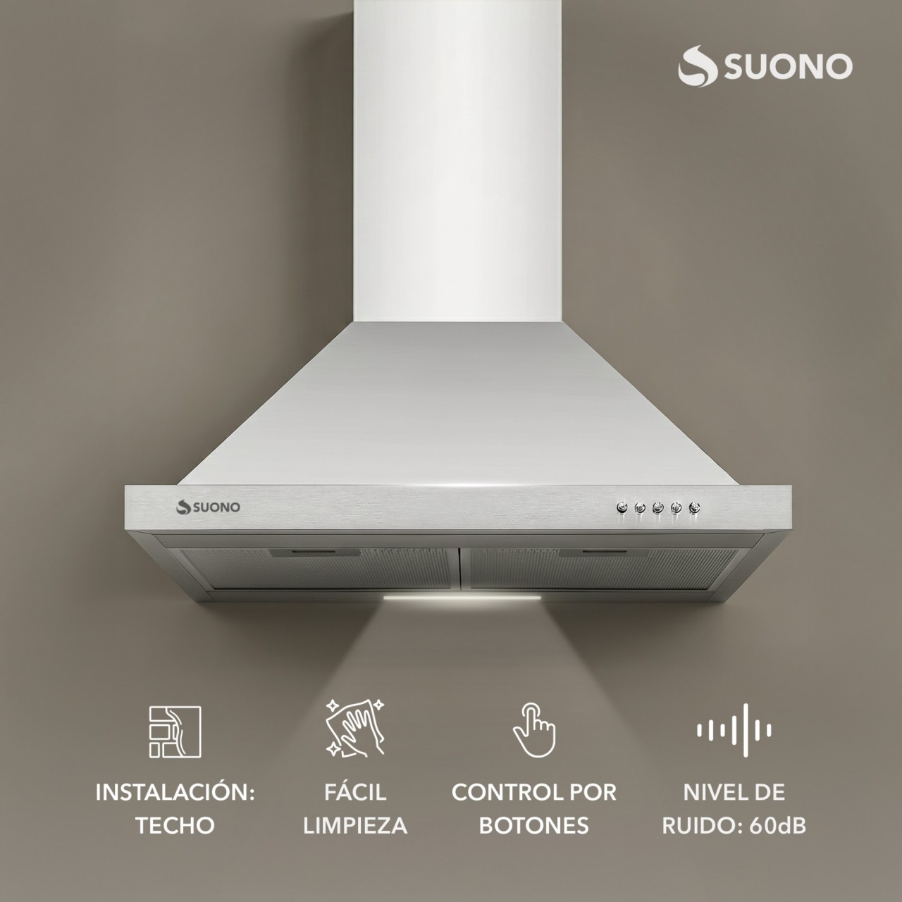 Campana De Cocina 180W Acero