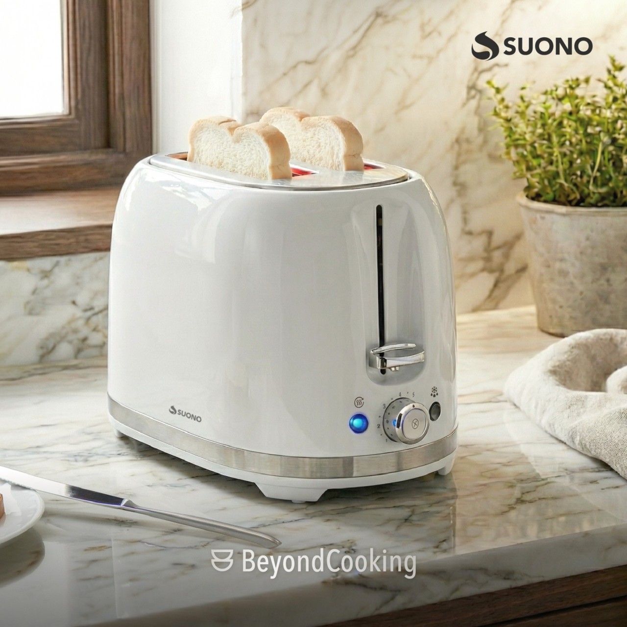 Tostadora Retro 2 Panes 850W Blanco