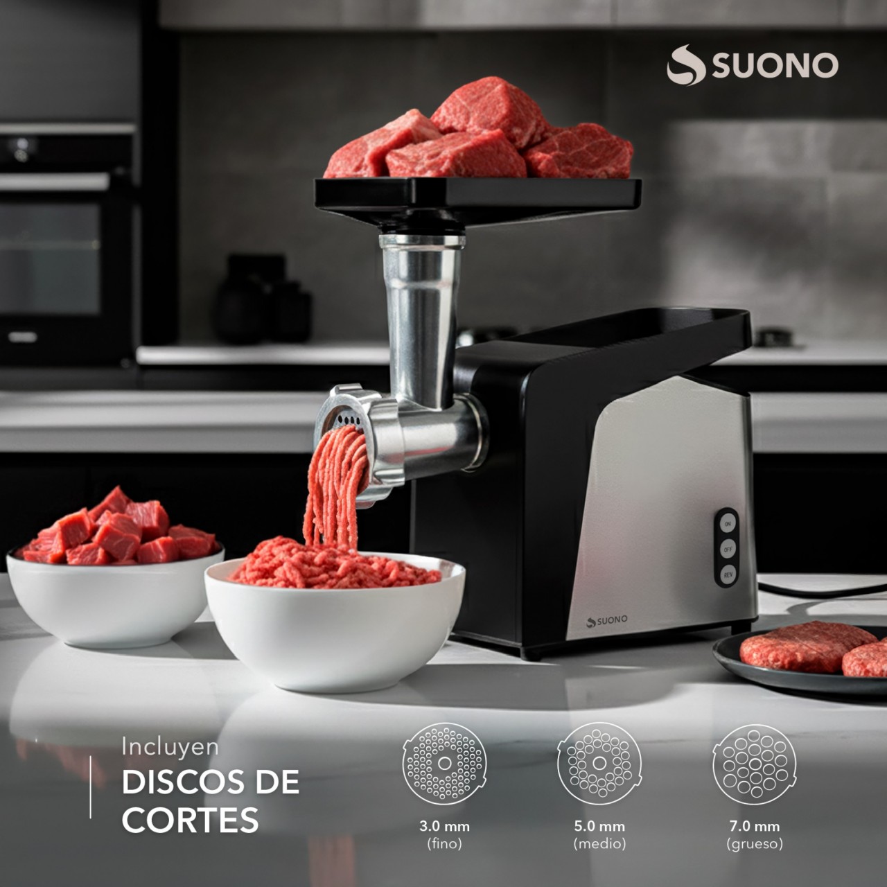 Picadora De Carne Suono Con Accesorios Negro