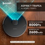 Aspiradora Robot Láser 8000Pa Lidar Negro