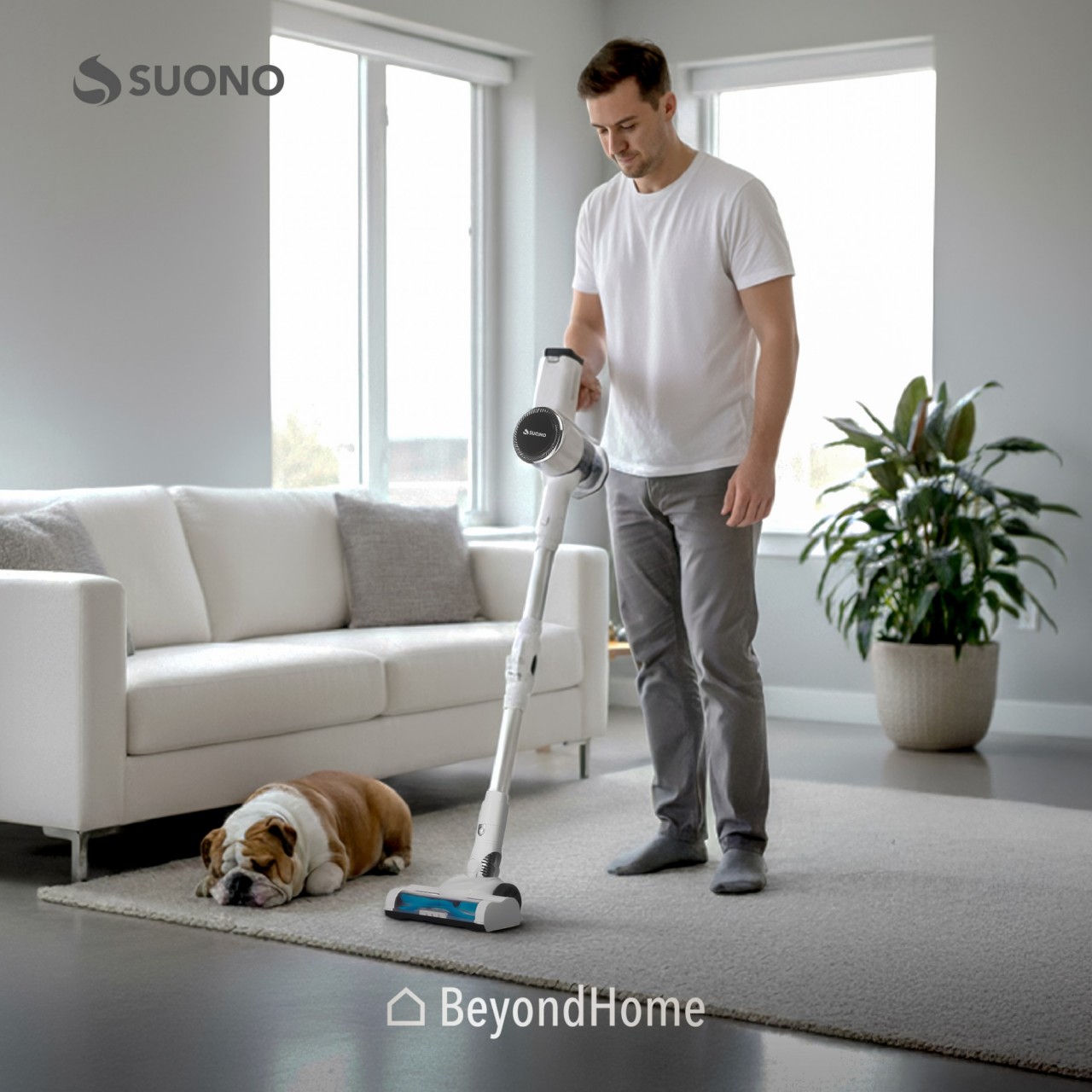 Aspiradora Vertical Inalámbrica Flexible Suono 2 En 1 Blanco