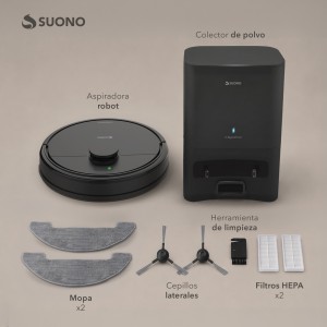 Aspiradora Robot Láser Base Autolimpiante Negro
