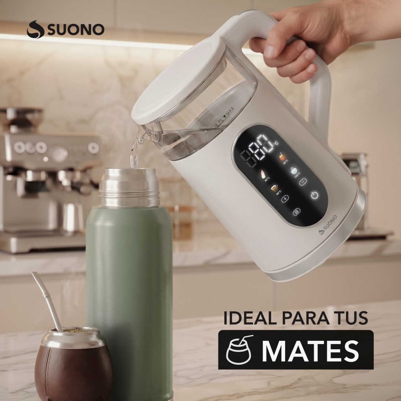 Pava Con Pantalla Digital BLANCO