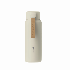 Botella De Acero Cinta 600Ml Crema