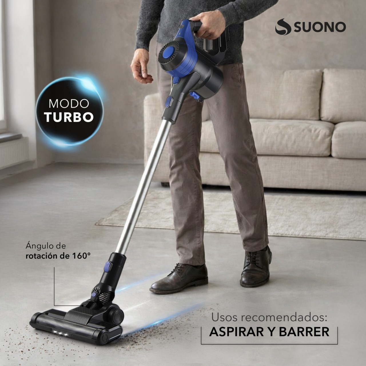 Aspiradora Vertical Inalámbrica 120W Negro