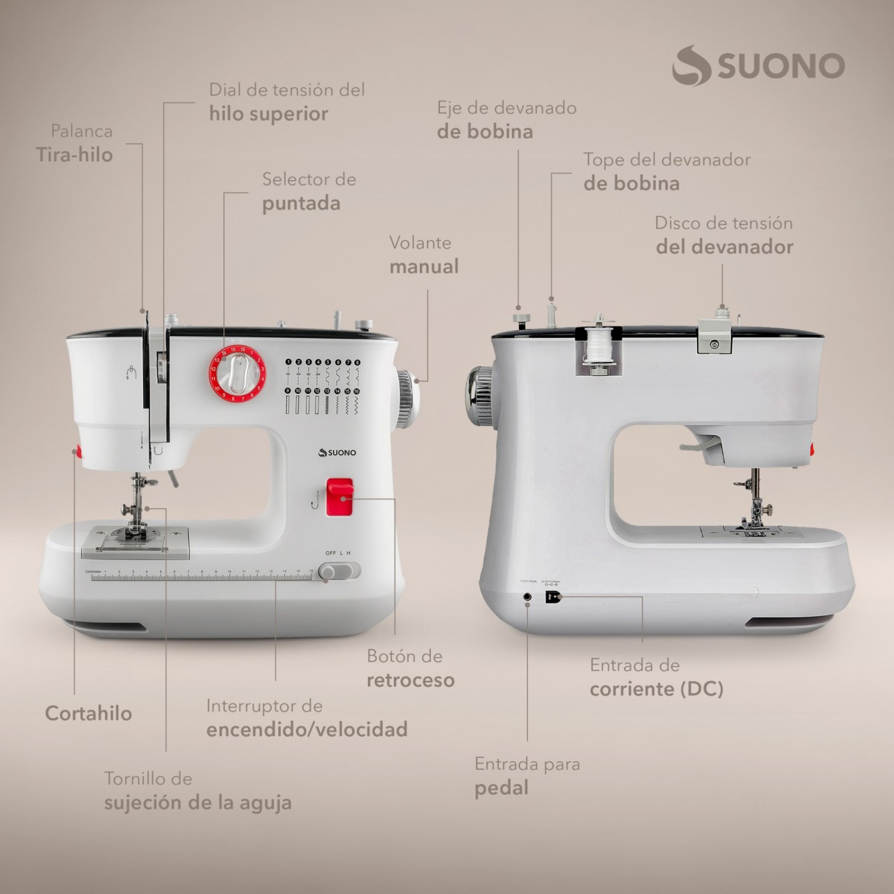 Máquina De Coser 16 Puntos Blanco