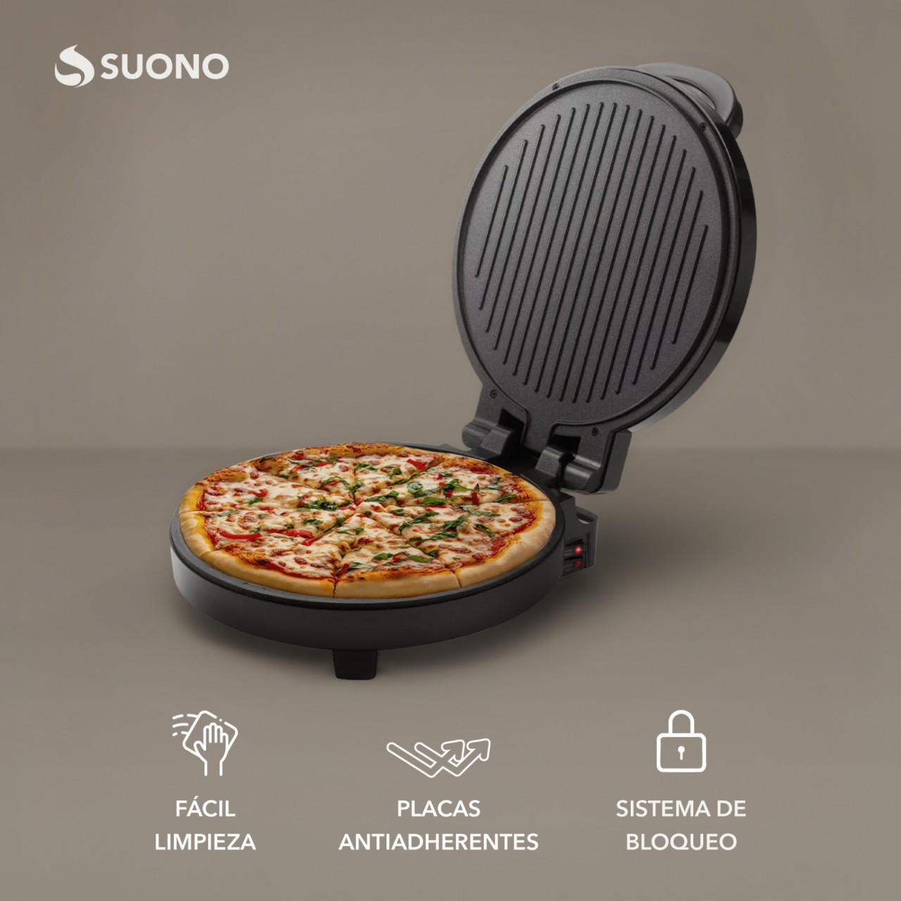 Pizza Maker-Grill Multifuncion NEGRO