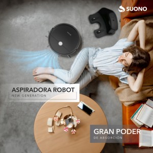 Aspiradora Robot Suono Trapeadora Negro