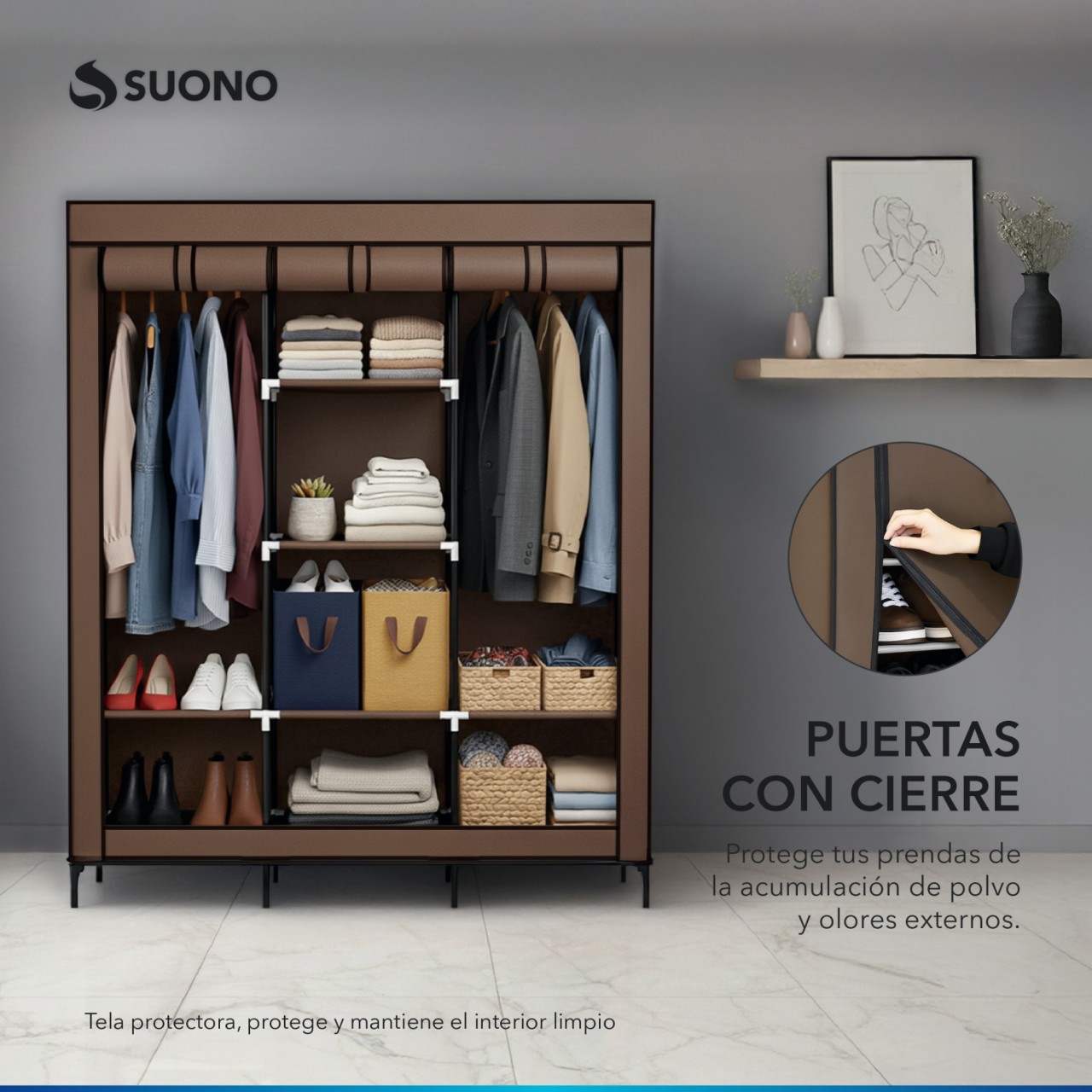 Organizador De Tela Placard Marrón