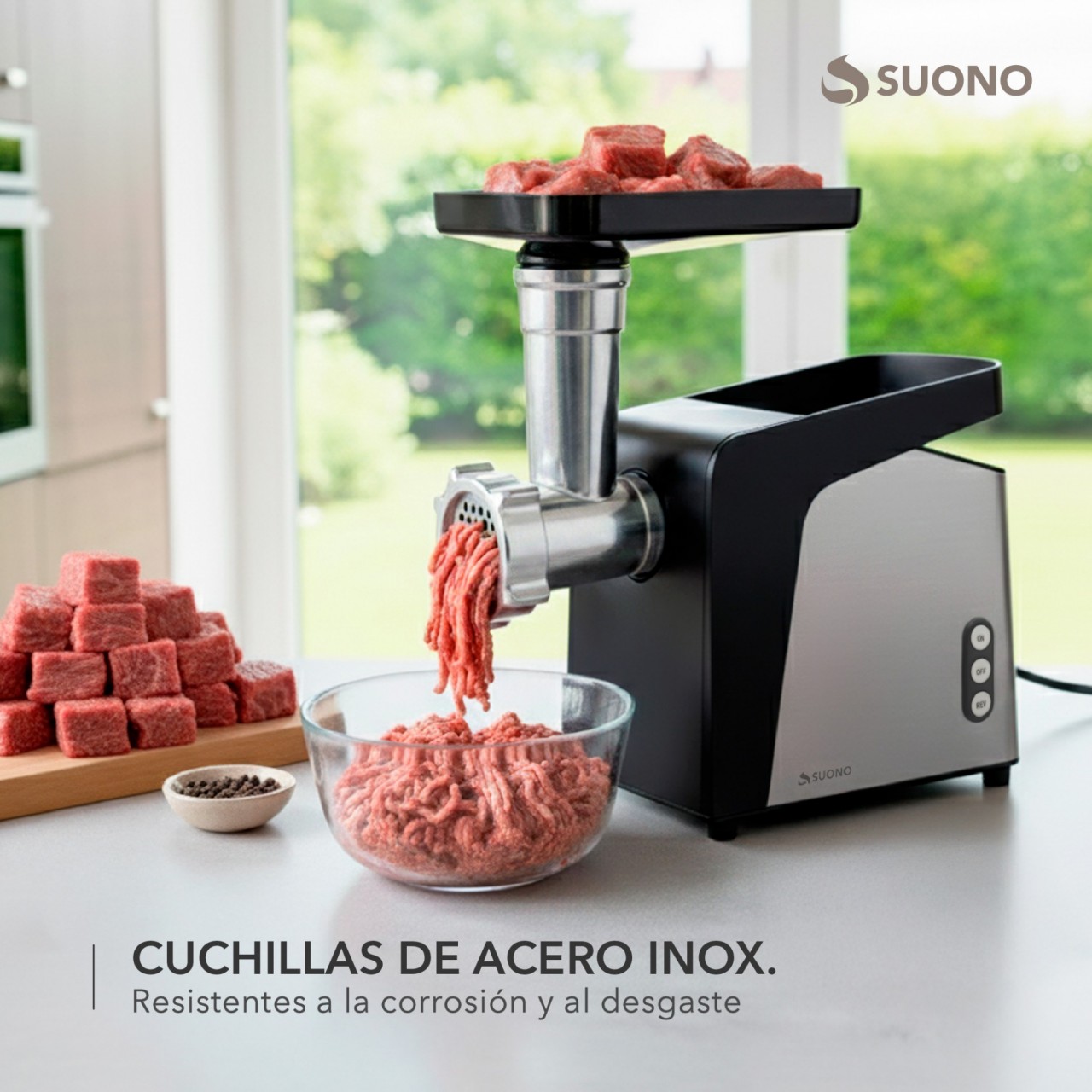Picadora De Carne Suono Con Accesorios Negro