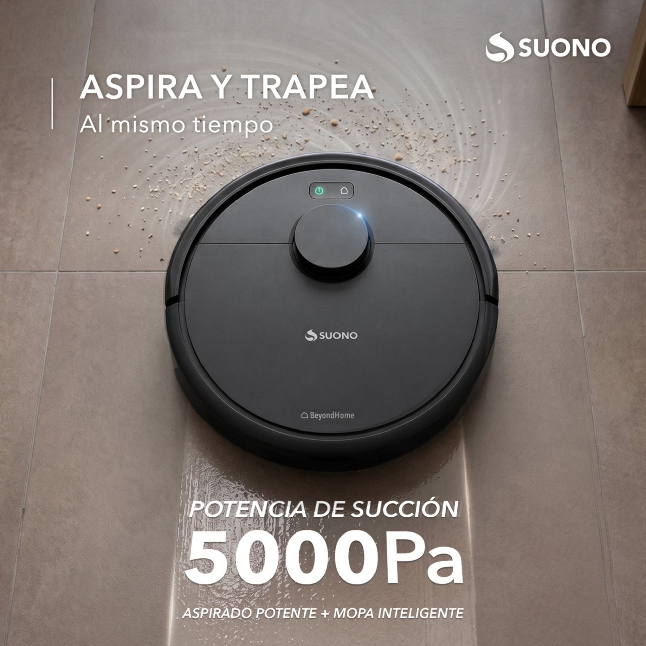 Aspiradora Robot Láser Base Autolimpiante Negro