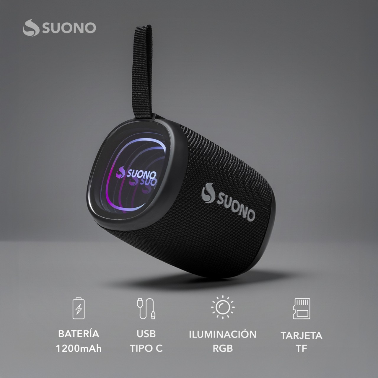 PARLANTE 1200mAh 5W NEGRO