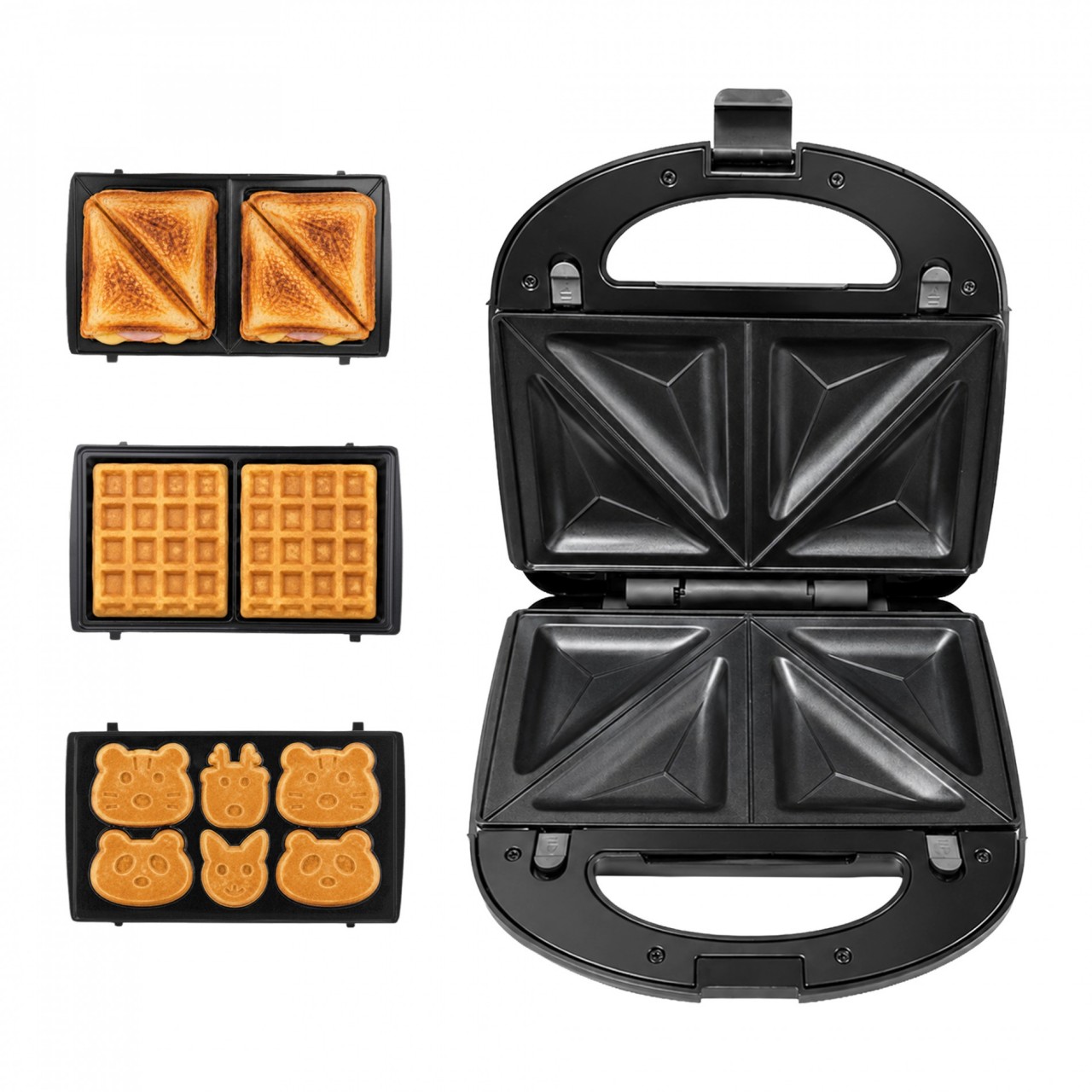 Sandwichera 3 En 1 Negro