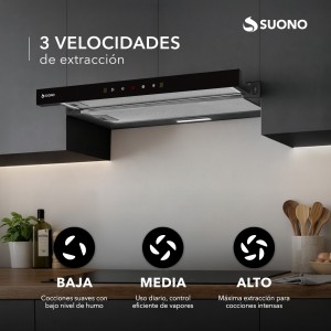 Campana Extractora Extensible Led Acero