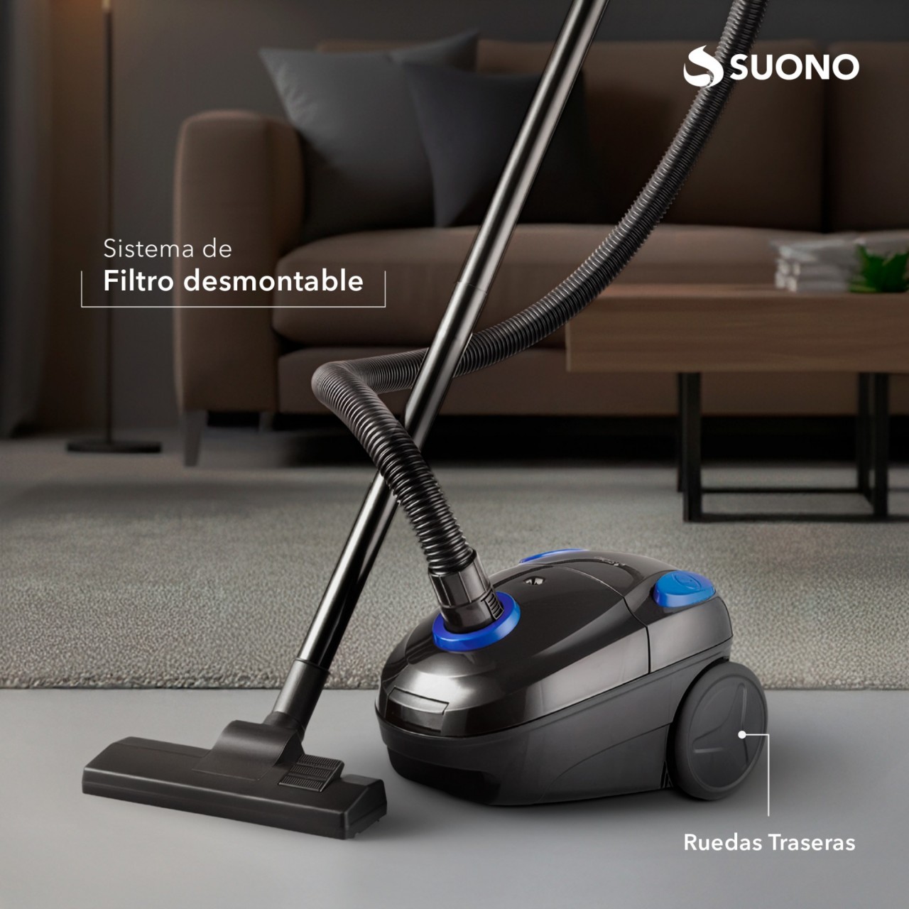 ASPIRADORA TRINEO C/BOLSA 800W NEGRO