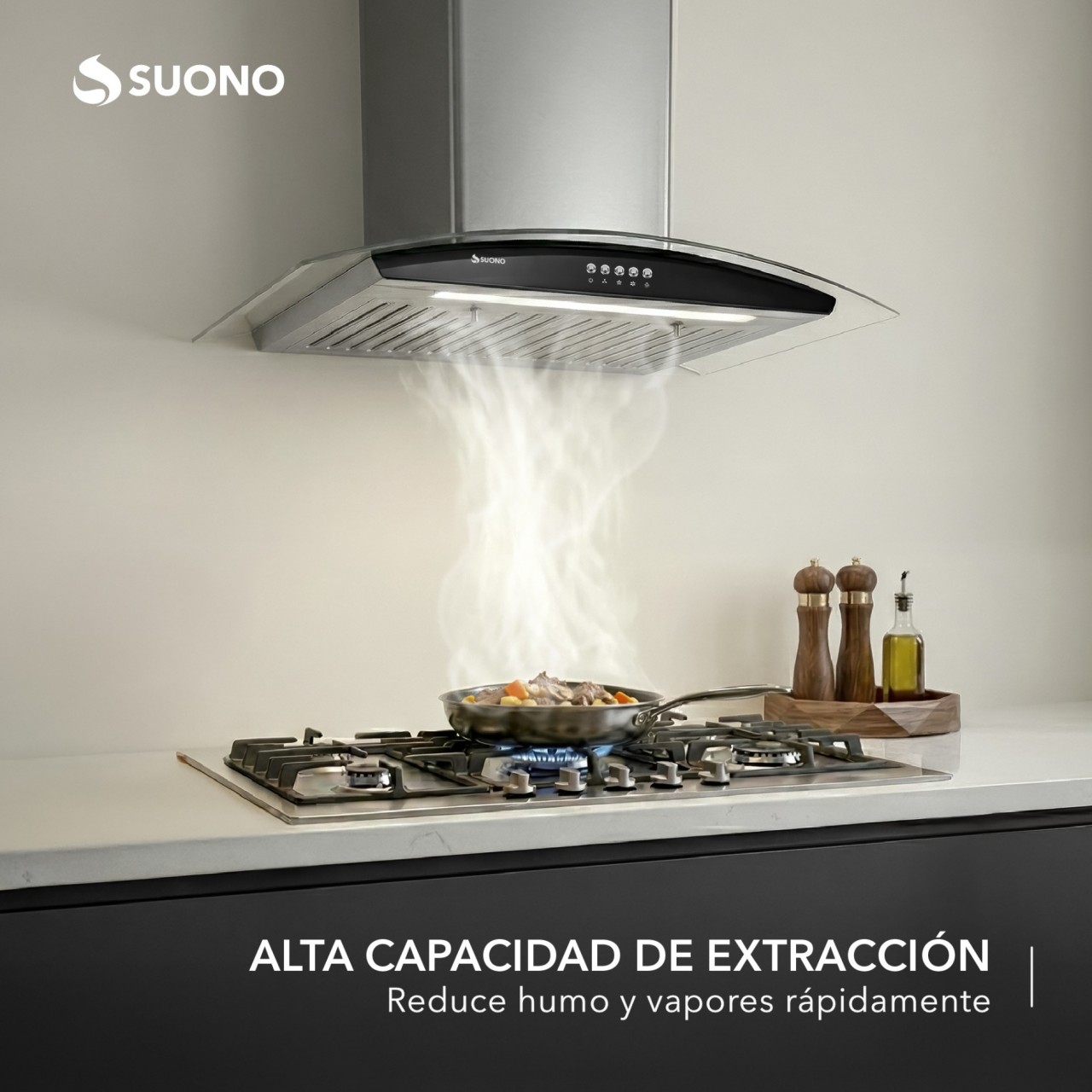 Campana 200W Cubretubo x2 ACERO