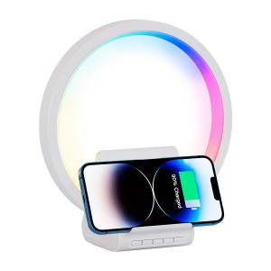 Parlante Bluetooth Con Cargador Inalámbrico Blanco