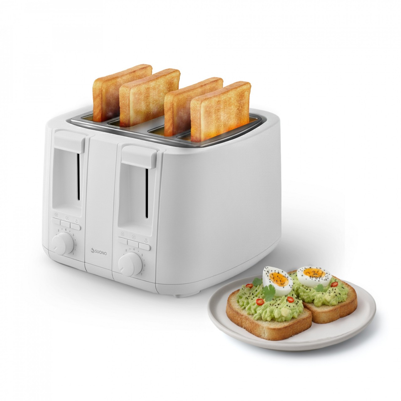 Tostadora Eléctrica 4 Rebanadas Blanco