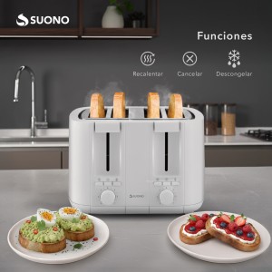 Tostadora Eléctrica 4 Rebanadas Blanco