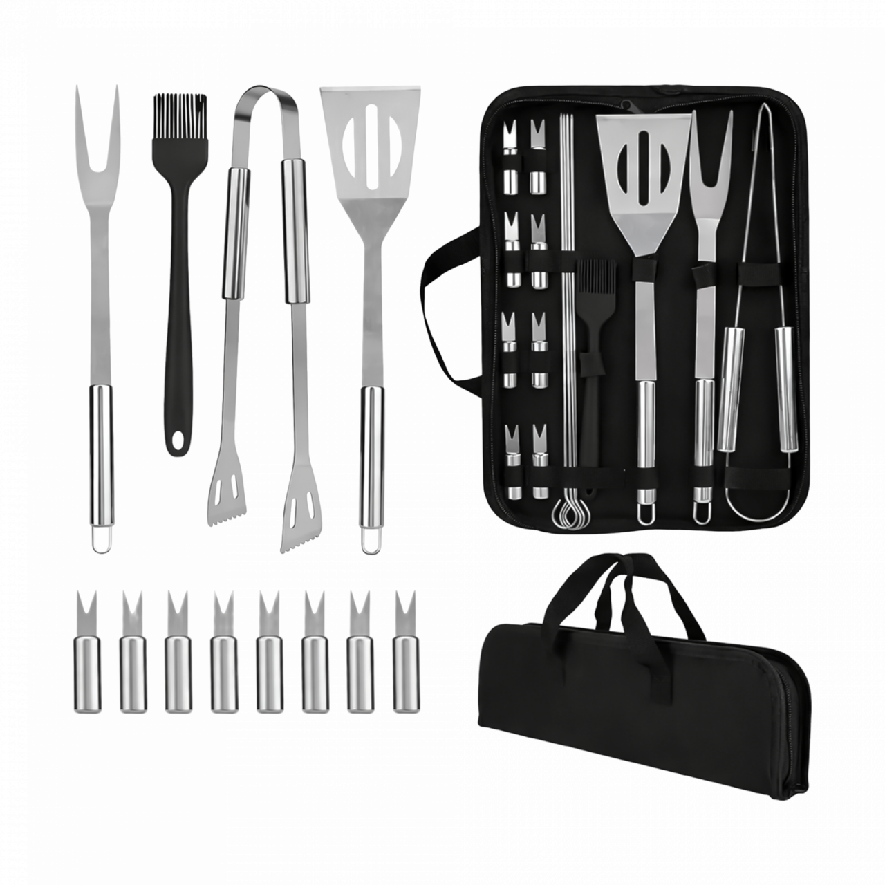 Kit Parrillero Acero 11 Piezas Acero