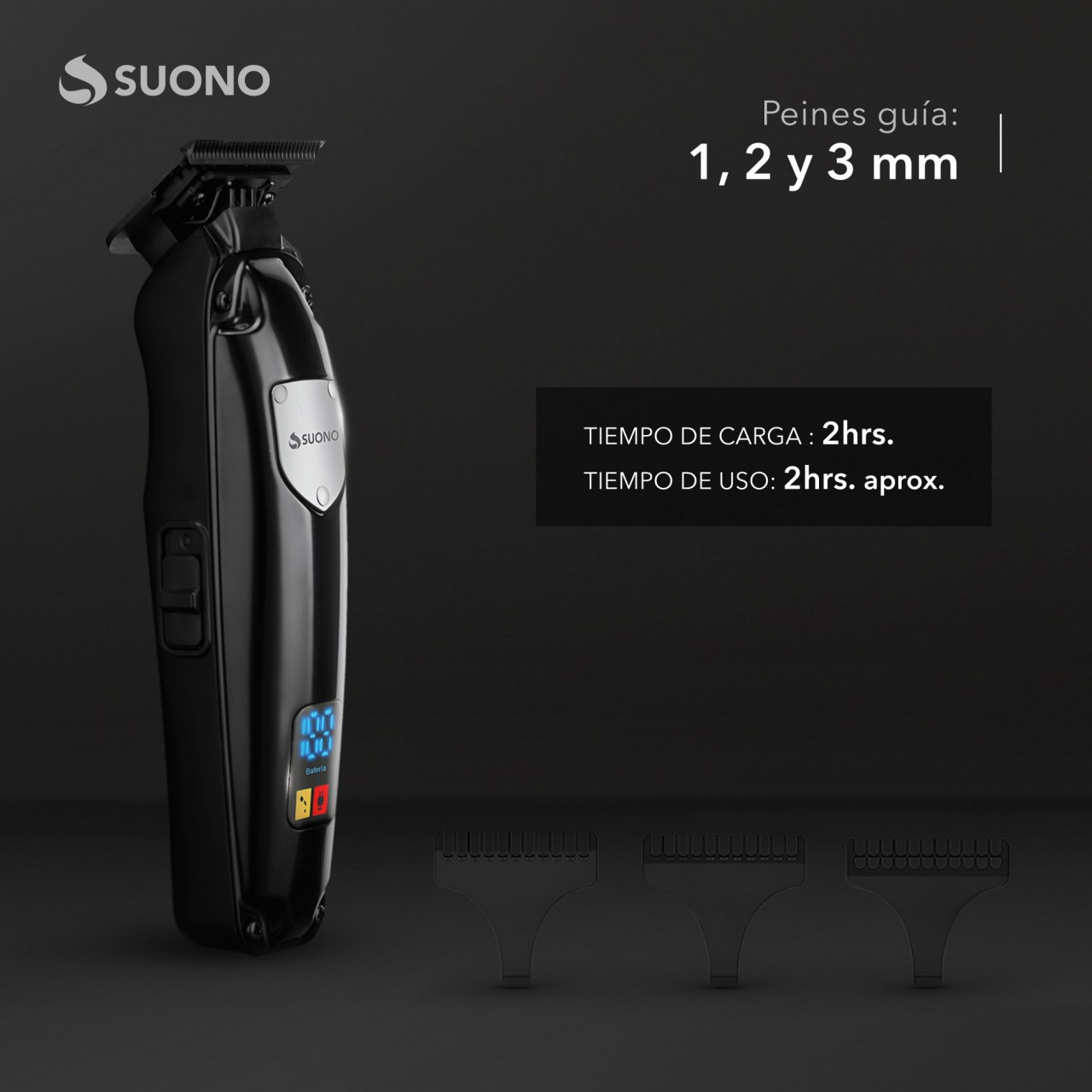 Hair Trimmer Con pantalla NEGRO