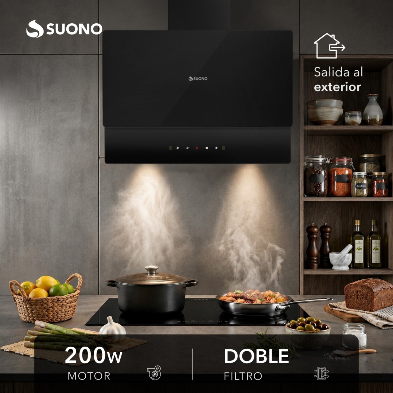 Campana De Cocina 180W Negro