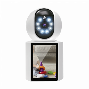 Cámara De Seguridad Wifi Con Pantalla Blanco