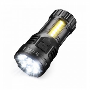 Linterna Recargable 9 Led Usb Negro