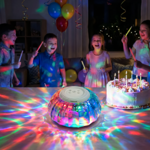 Parlante Portátil Redondo Rgb Blanco