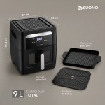 Air Fryer Digital Flip Grill Negro