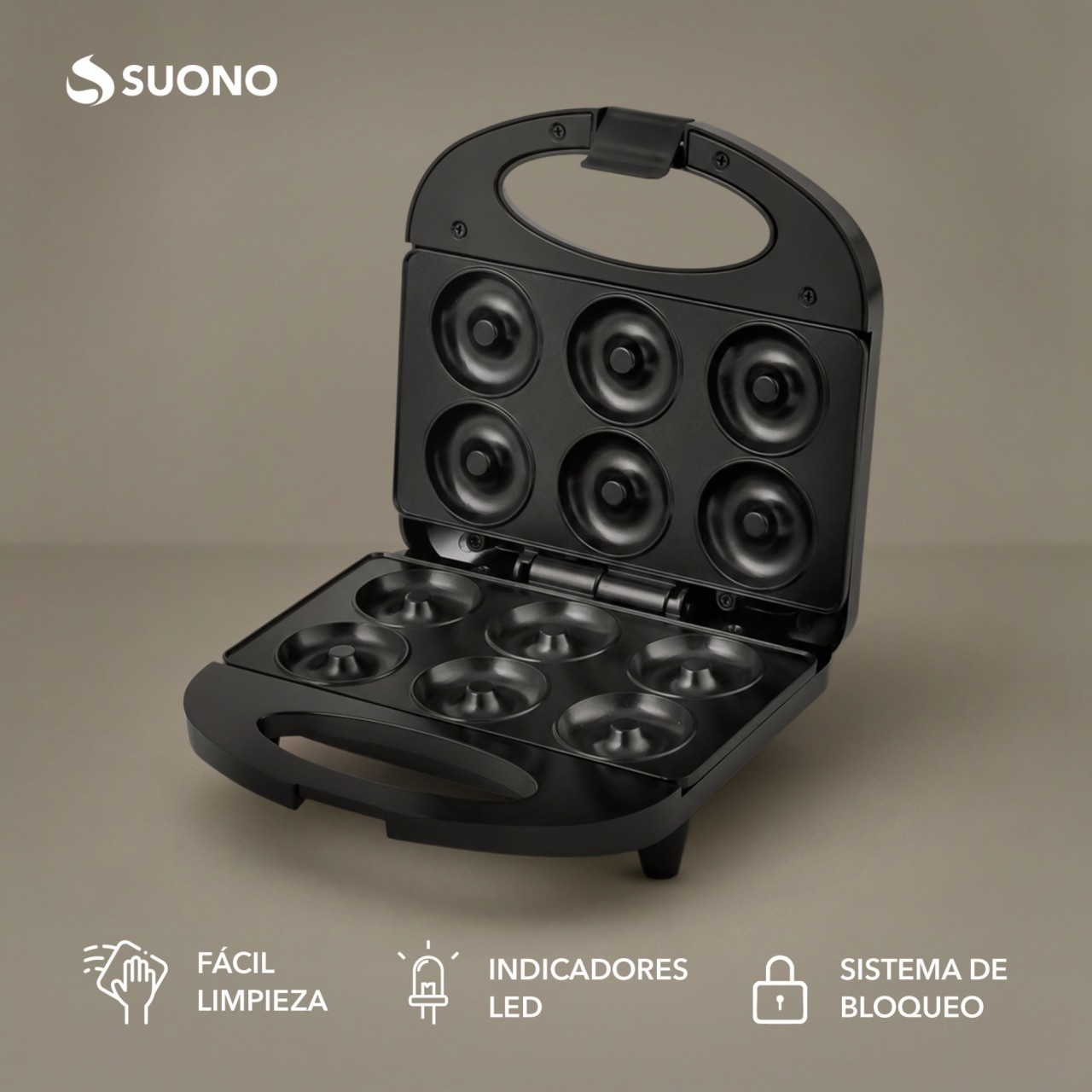 Máquina De Donas 750W Negro