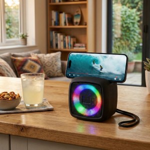 Parlante Portacelular Con Luz Negro