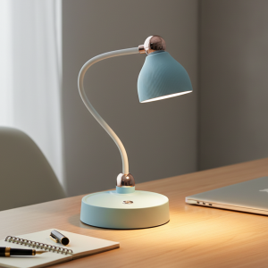 Lámpara De Escritorio Flexible Celeste