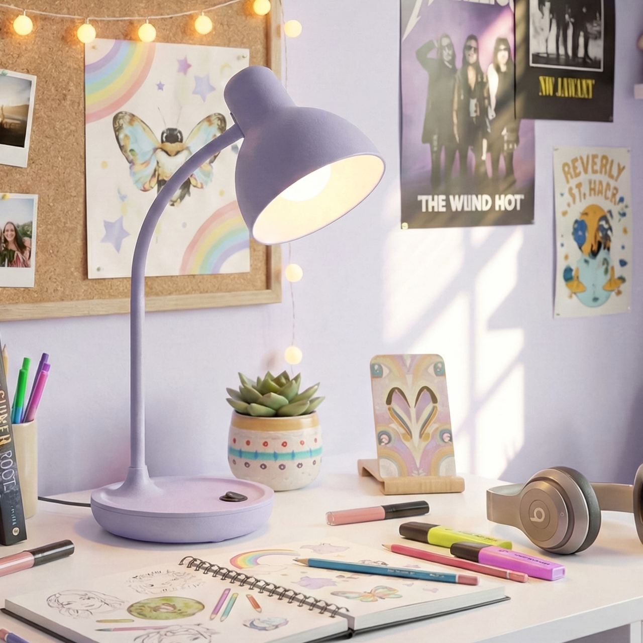 Lámpara De Escritorio Violeta