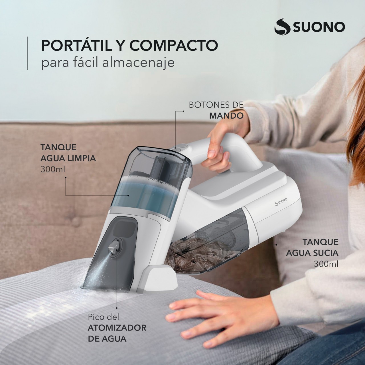 ASPIR. LIMPIA TAPIZ. DE MANO 1 BLANCO
