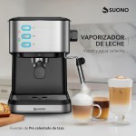 Cafetera Espresso Suono 20 Bar Con Vaporizador Acero