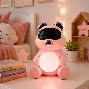 Parlante Osito Con Luz Rosa