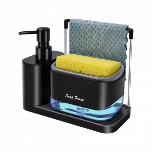 Dispenser De Jabón 2 En 1 Negro