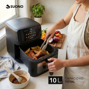 Airfryer Suono Digital Y Doble Resistencia 12 Programas 10L Negro