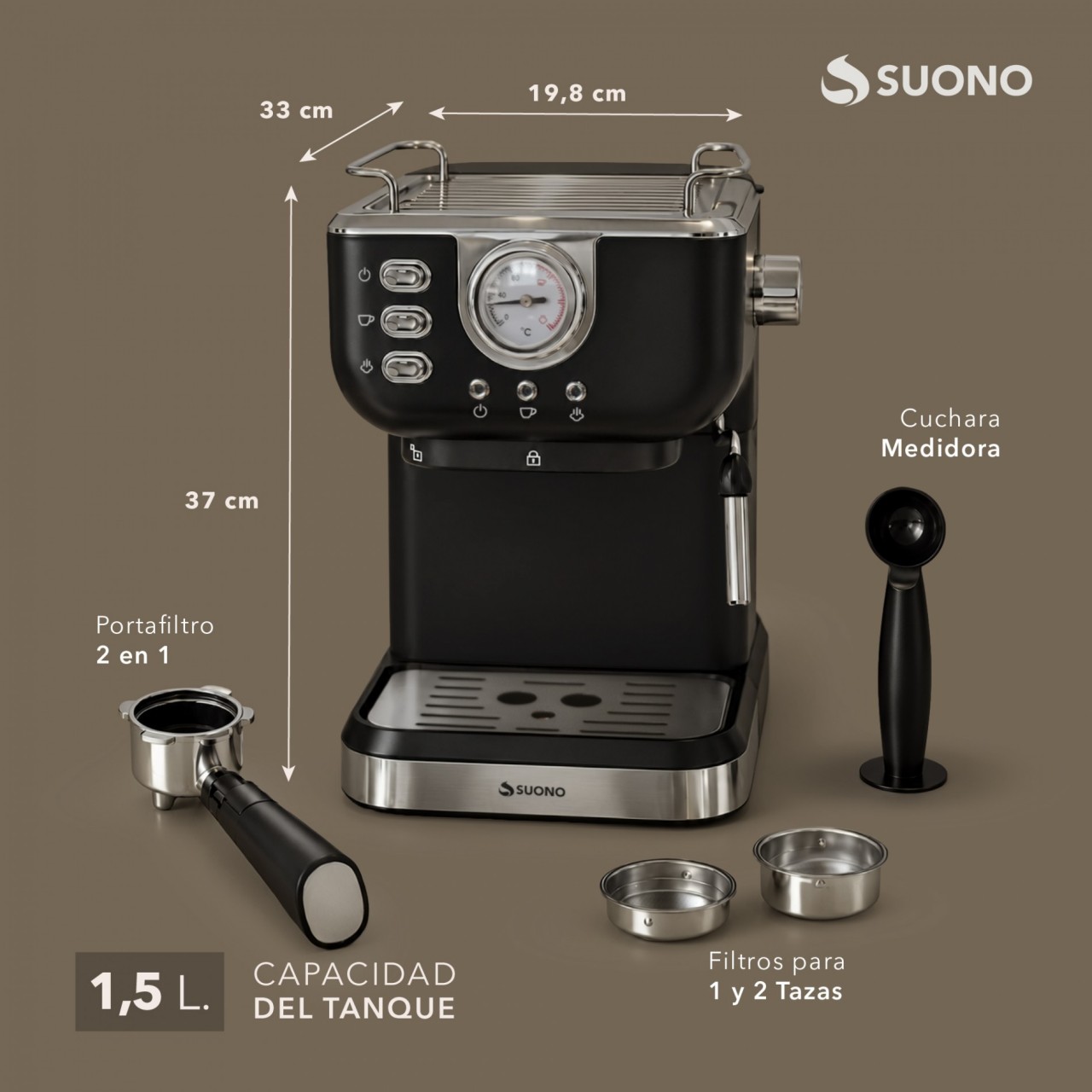 ESPRESSO COFFEE MAKER VINTAGE NEGRO