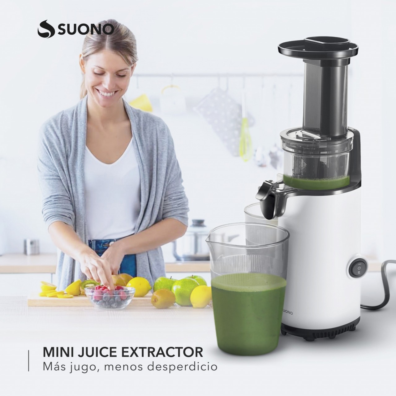 Mini Juguera De Extracción Lenta Suono Blanco