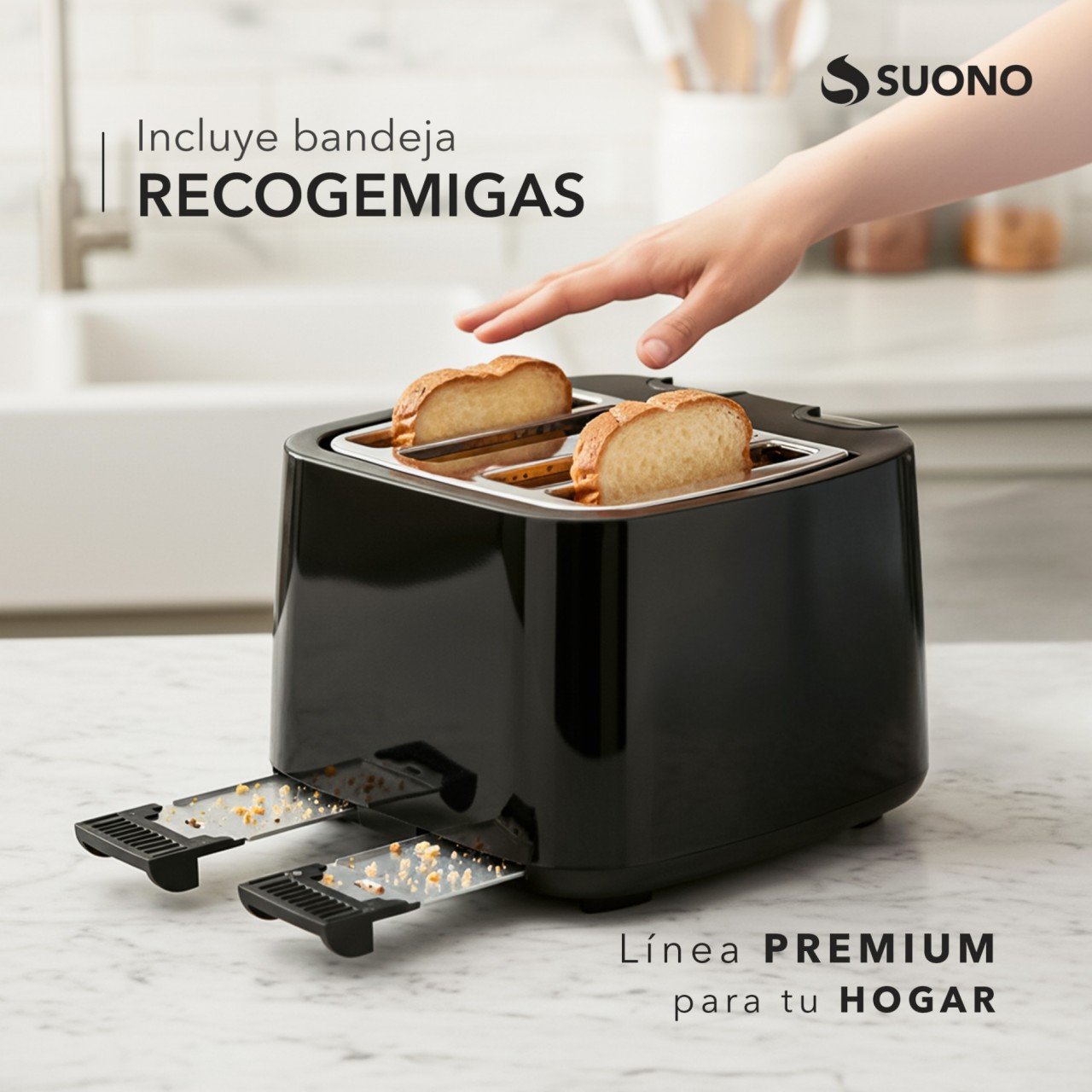 Tostadora Eléctrica 4 Rebanadas Negro