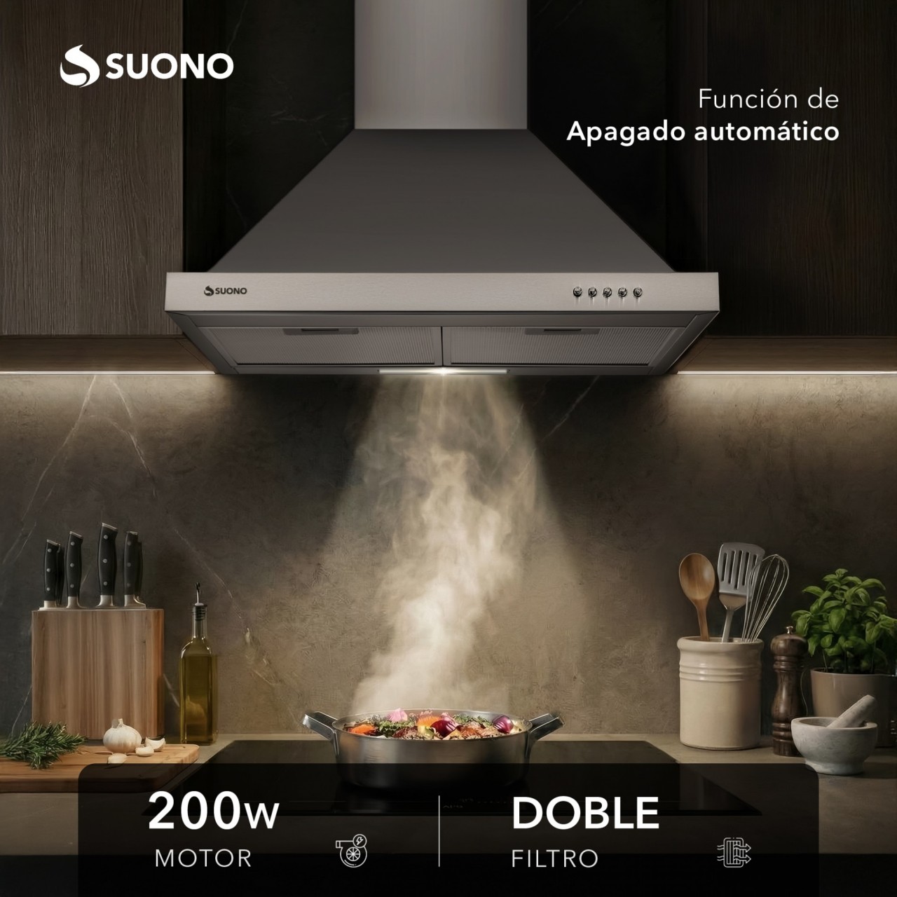 Campana De Cocina 180W Acero