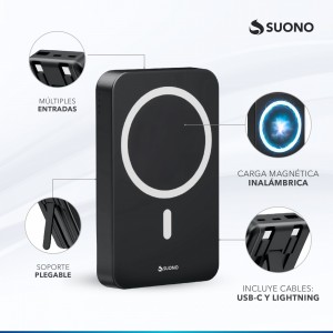 Power Bank Magnético Negro