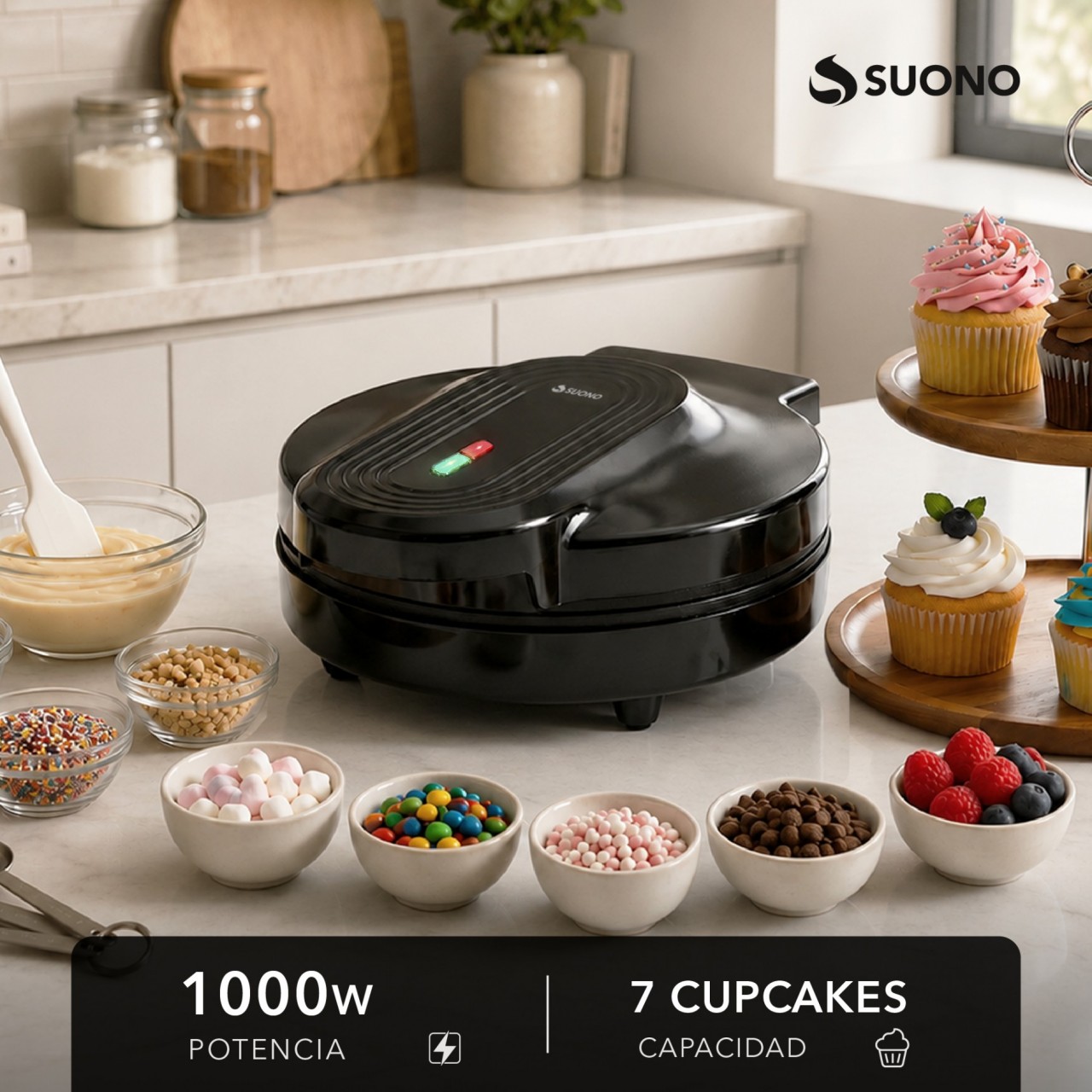 Maquina Para Cupcake 1000W Negro